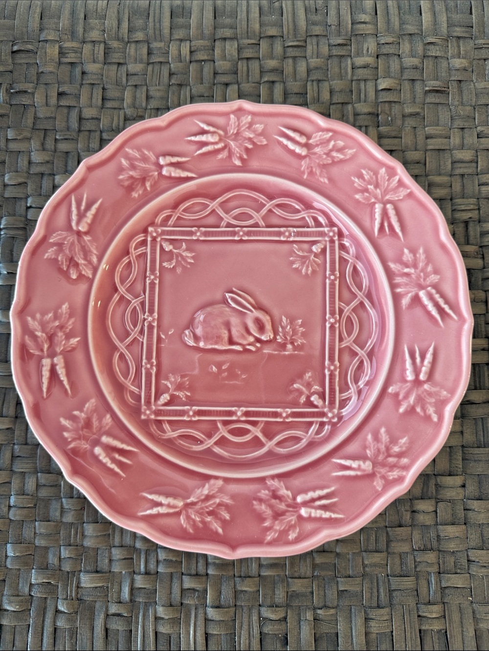 Bordallo Pinheiro Pink Rabbit Plate